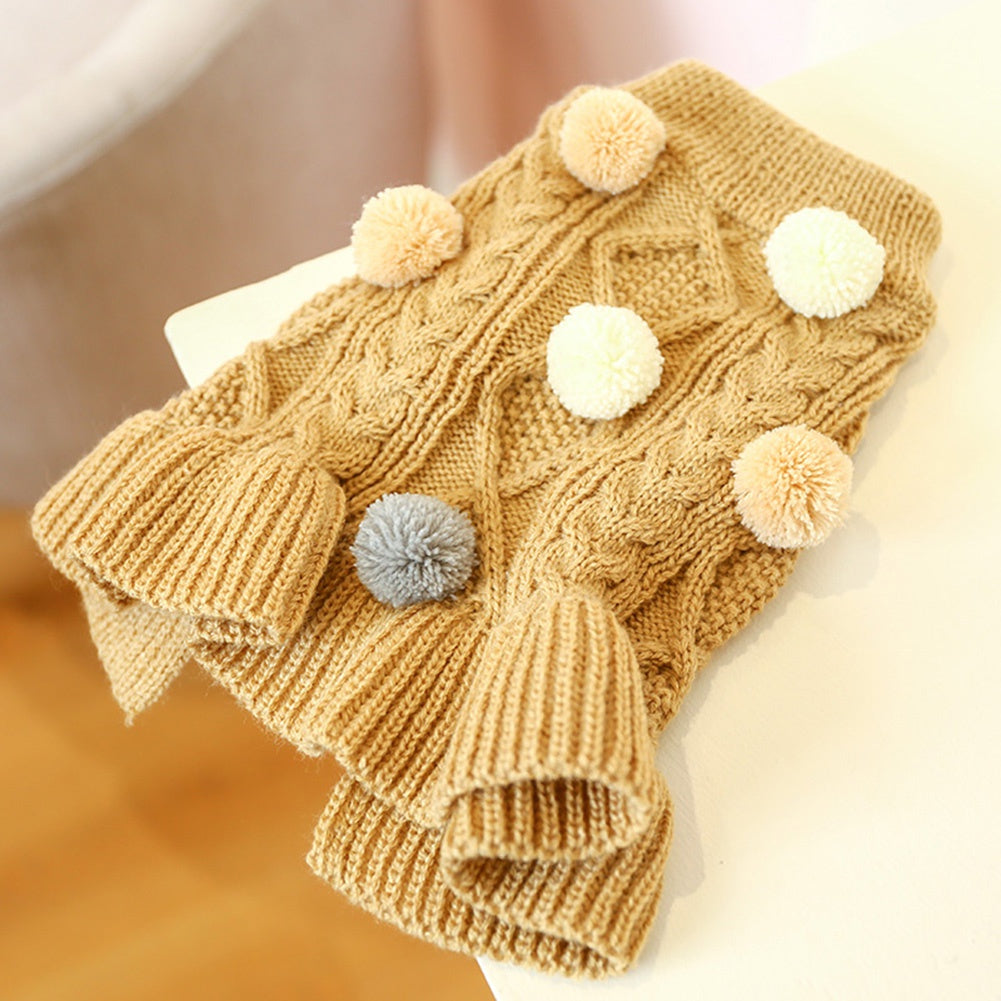 Tricot Pompom Dress | For Dogs and Cats