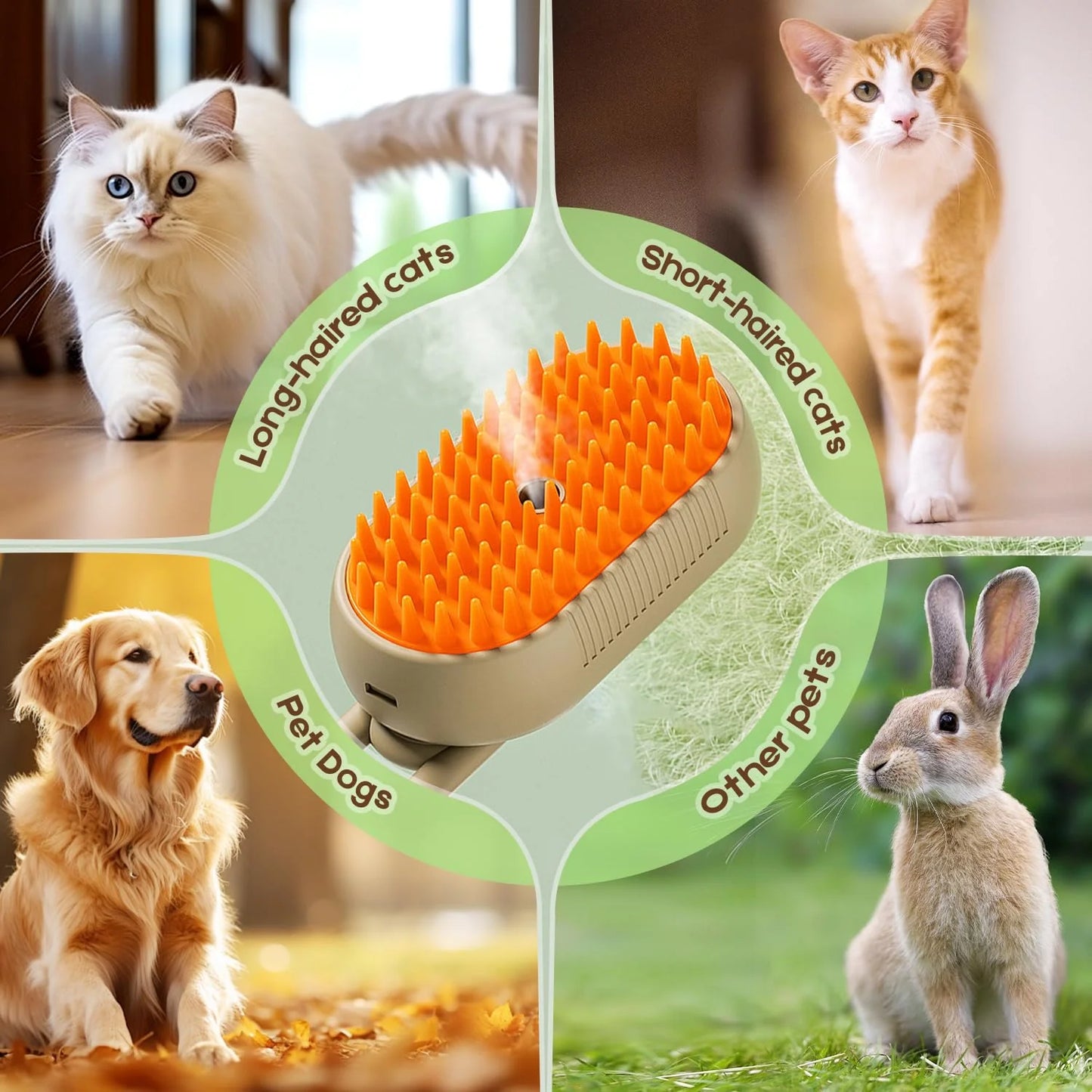 Puffease Spritz: Quick & Easy Pet Hair Remove Comb| Cats and Dogs