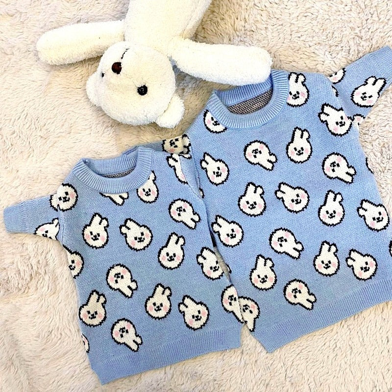 Pull en tricot motif lapin | Pour chiens et chats