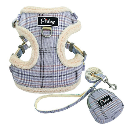 Plaid Dog Harness with Object Holder | For Dogs