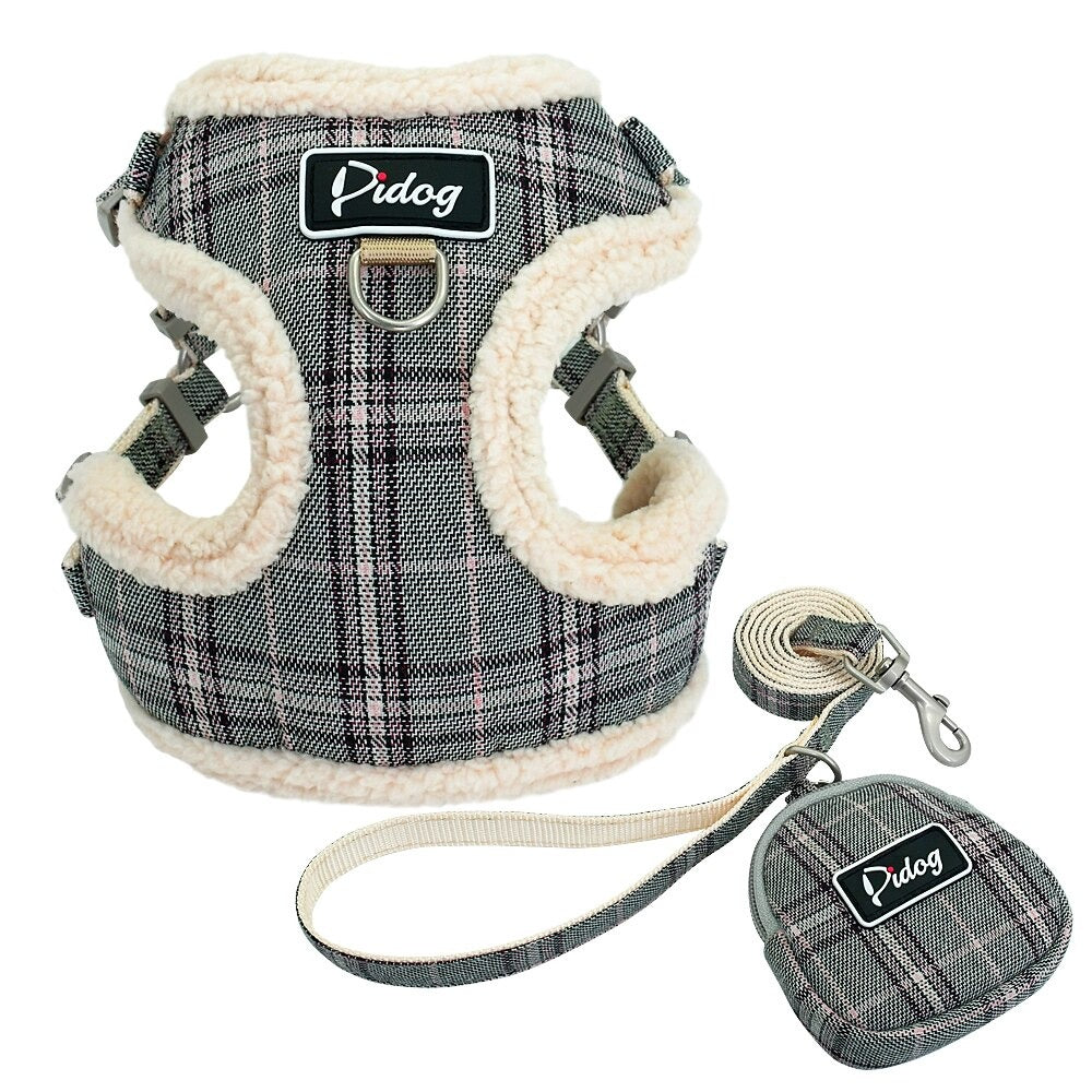 Plaid Dog Harness with Object Holder | For Dogs