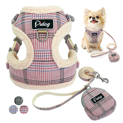 Plaid Dog Harness with Object Holder | For Dogs