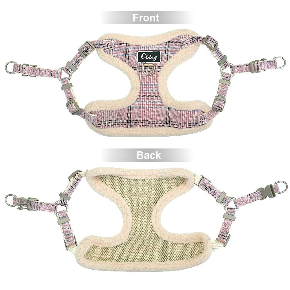 Plaid Dog Harness with Object Holder | For Dogs