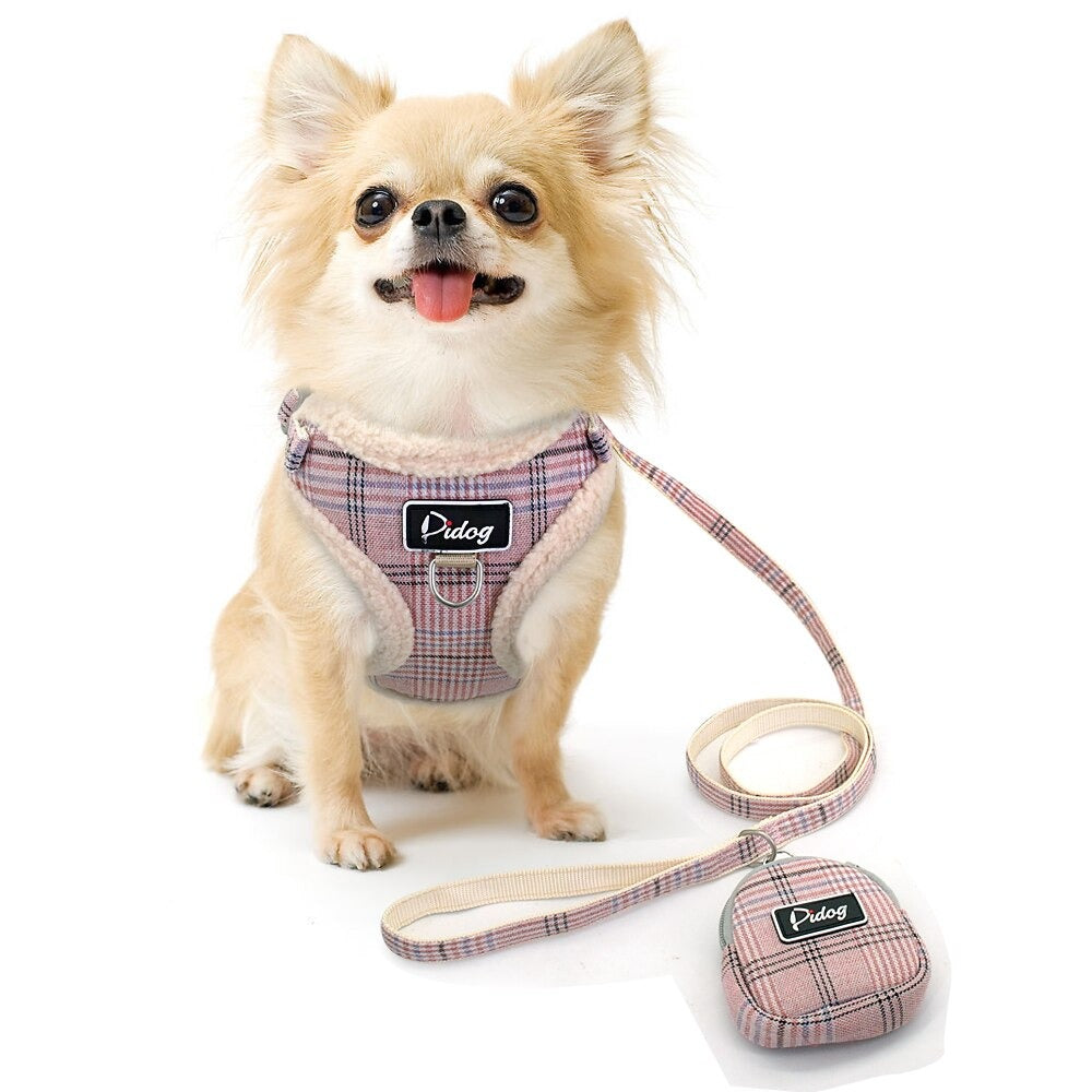 Plaid Dog Harness with Object Holder | For Dogs