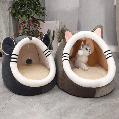 Cat Hooded Bed | For Cats)