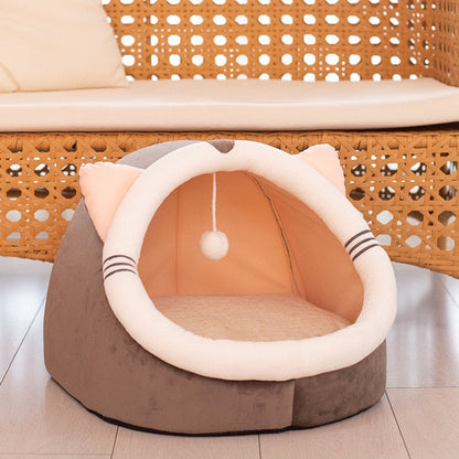 Cat Hooded Bed | For Cats)
